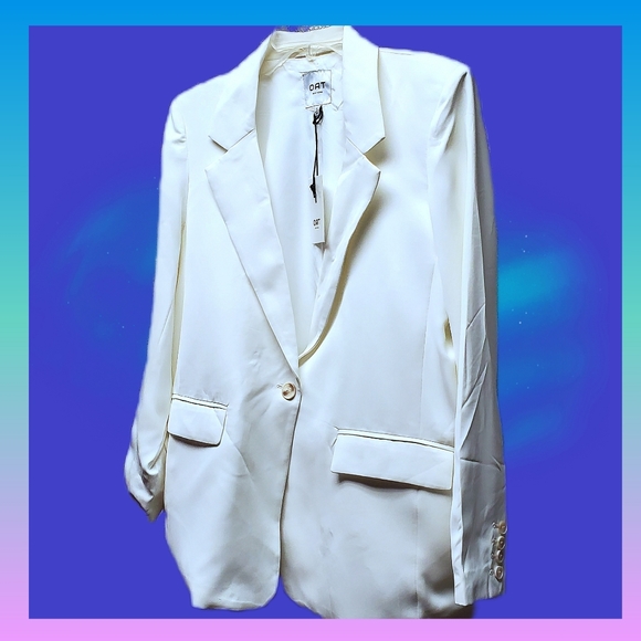 Ladies White  One Button Blazer by OATS NEW YORK - Picture 5 of 8